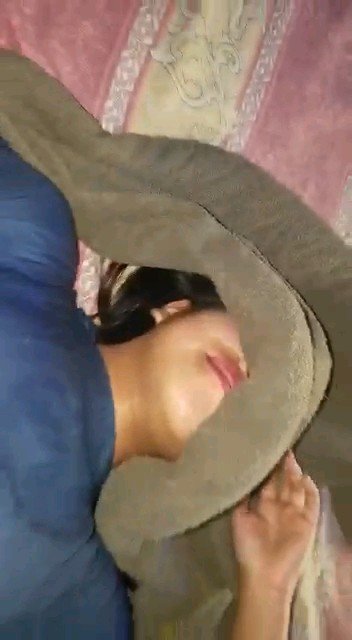 Shy Wife Cover her Face with Towel & Husband Drilling her Shaved Wet Pussy